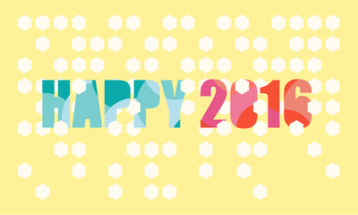 Vector design for Happy New Year 2016 greeting; New year best wishes