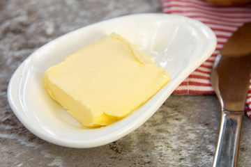 butter in white plate