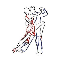 Couple dancing tango. - obrazy, fototapety, plakaty