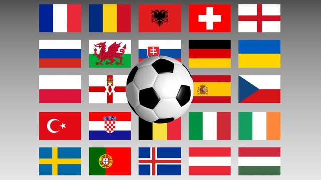 EM 2016 Teilnehmer, Fu&szlig;ball drehend