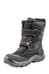 Winter fashion boot on white background.