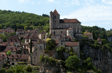 Fototapeta na wymiar Eglise village de Saint-Cirq-Lapopie