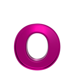 One lower case letter from pink alphabet set, isolated on white. Computer generated 3D photo rendering.