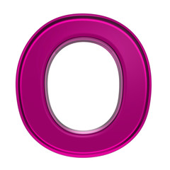 One letter from pink alphabet set, isolated on white. Computer generated 3D photo rendering.