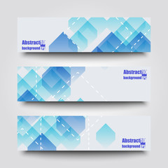 Set of banner templates with abstract background.