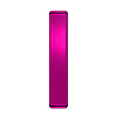 One lower case letter from pink alphabet set, isolated on white. Computer generated 3D photo rendering.