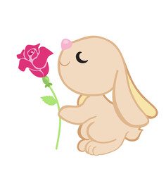 Small lovely rabbit. Cute Bunny.Vector illustration.