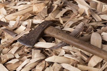 Old heavy axe tool