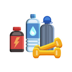 Obraz premium Sport flat icons, gym and fitness kit elements. Sport concept