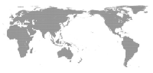 世界地図、ドット © radiorio