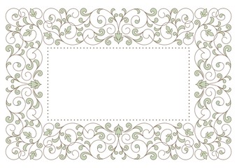 Vintage card with floral ornament.
