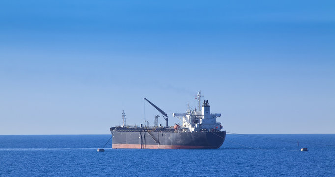 Gas Tanker In Sea