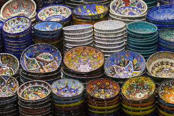 Traditional Turkish ceramics on the Grand Bazaar