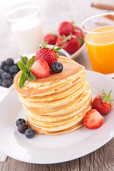 pancake and fruits