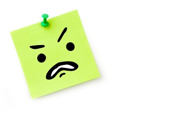 Composite image of angry face