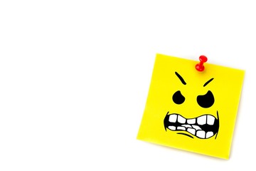 Composite image of angry face