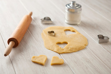Ingredients and utensils to cook cookies