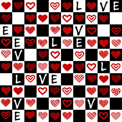 Valentine's seamless pattern with hearts