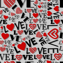 Valentine's seamless pattern with hearts