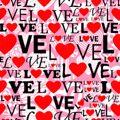 Valentine's seamless pattern with hearts