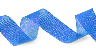 Blue ribbon twisted spiral.