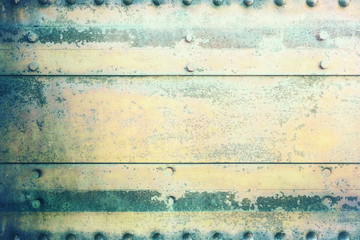 Metal background, riveted metal plate