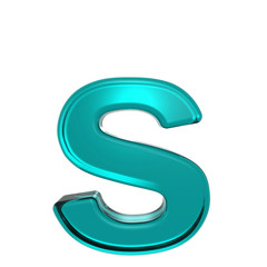 One lower case letter from turquoise alphabet set, isolated on white. Computer generated 3D photo rendering.