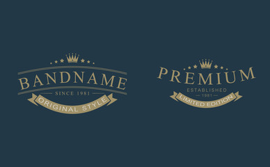 Vintage vector set of labels badges design elements