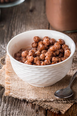 Cereal chocolate balls in bowl
