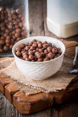 Cereal chocolate balls in bowl