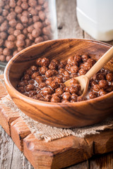 Cereal chocolate balls in bowl