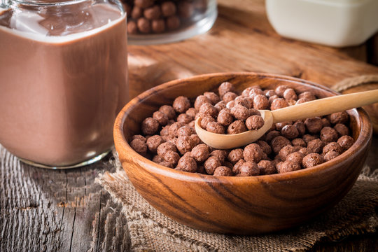 Cereal Chocolate Balls In Bowl