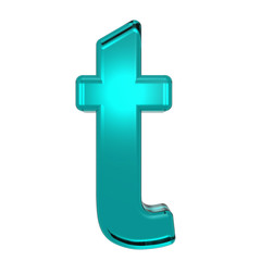 One lower case letter from turquoise alphabet set, isolated on white. Computer generated 3D photo rendering.
