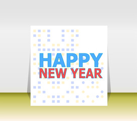 Happy New Year Holiday Vector Card, Merry Christmas