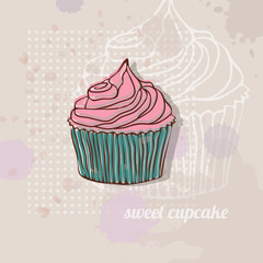 cute card with cupcake