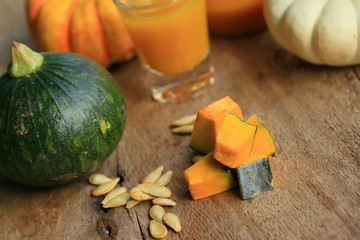 Pumpkin juice with seeds