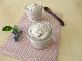 Joghurteis mit Blaubeeren