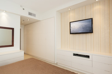 Luxury Bright Bedroom with HD TV