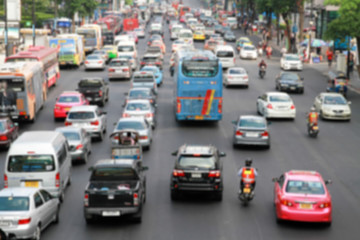 Traffic during the day in Bangkok ,Thailand.Blur or Defocus imag