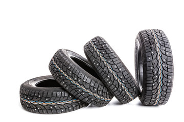 Winter tires isolated
