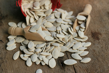 Dried white pumpkin seeds