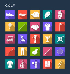 Vector Set Flat Square Icons