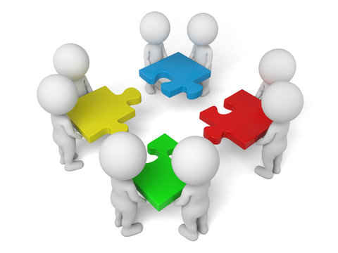 The 3d people and the picture puzzle