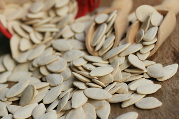 Dried white pumpkin seeds