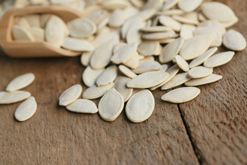 Dried white pumpkin seeds