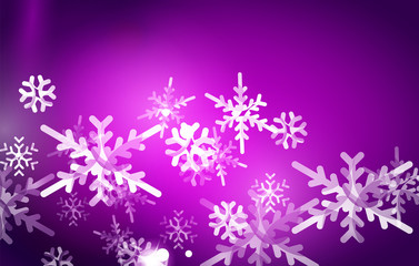 Naklejka na ściany i meble Vector Merry Christmas abstract background, snowflakes in the air
