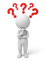 The 3d guy and a model of  question mark