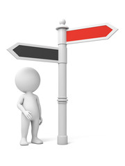 The 3d guy and a road sign