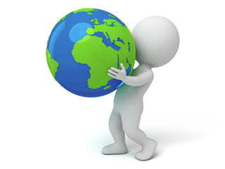 The 3d guy and a globe