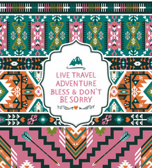 Decorative geometric pattern in tribal style